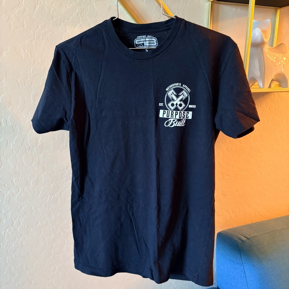Purpose Built Motorsports Apparel Black Graphic Tee Shirt unisex size small S